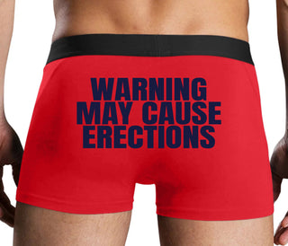 Warning May Cause Erections - Red Boxer Brief