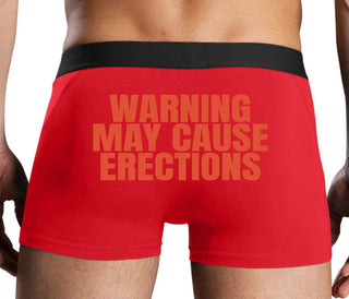 Warning May Cause Erections - Red Boxer Brief