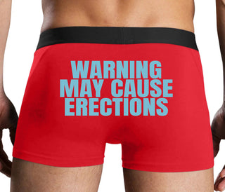 Warning May Cause Erections - Red Boxer Brief