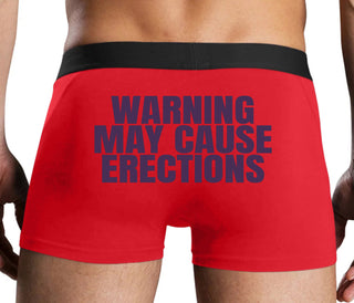 Warning May Cause Erections - Red Boxer Brief