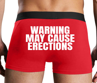Warning May Cause Erections - Red Boxer Brief