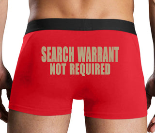 Search Warrant Not Required - Red Boxer Brief