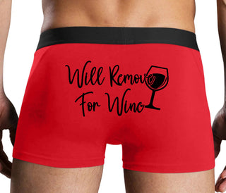 Will Remove For Wine - Red Boxer Brief