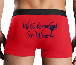 Will Remove For Wine - Red Boxer Brief