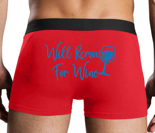 Will Remove For Wine - Red Boxer Brief