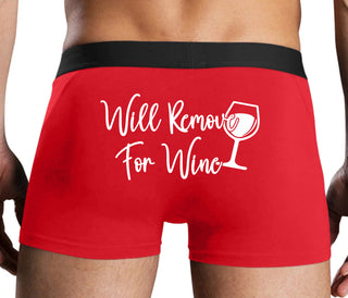 Will Remove For Wine - Red Boxer Brief