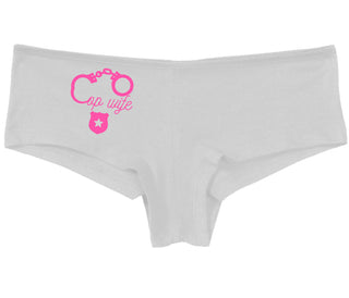 Cop Wife - Cute Handcuffs - White Boy Short