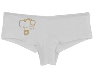 Cop Wife - Cute Handcuffs - White Boy Short