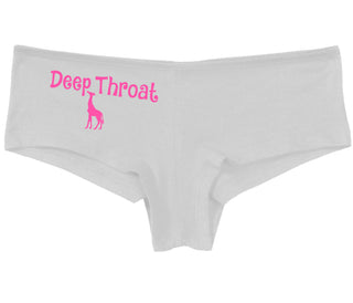 Deepthroat - Funny Giraffe Logo - White Boy Short