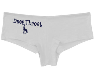 Deepthroat - Funny Giraffe Logo - White Boy Short