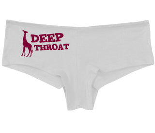 Deep throat - Giraffe Funny Logo - White Boy Short