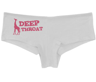 Deep throat - Giraffe Funny Logo - White Boy Short