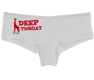 Deep throat - Giraffe Funny Logo - White Boy Short