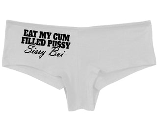 Eat My Cum Filled Pussy Sissy Boi - White Boy Short