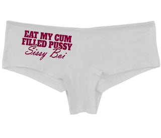 Eat My Cum Filled Pussy Sissy Boi - White Boy Short