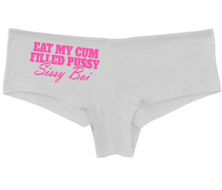 Eat My Cum Filled Pussy Sissy Boi - White Boy Short