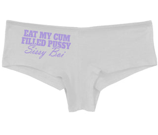 Eat My Cum Filled Pussy Sissy Boi - White Boy Short