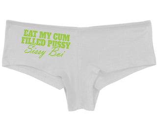 Eat My Cum Filled Pussy Sissy Boi - White Boy Short