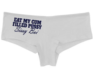 Eat My Cum Filled Pussy Sissy Boi - White Boy Short
