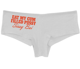 Eat My Cum Filled Pussy Sissy Boi - White Boy Short