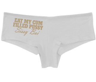 Eat My Cum Filled Pussy Sissy Boi - White Boy Short
