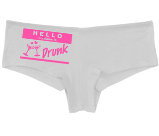 Hello My Name Is Drunk - White Boy Short