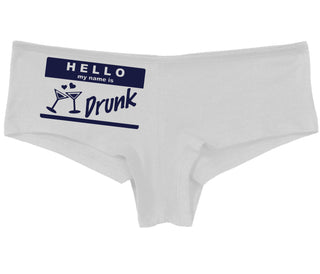 Hello My Name Is Drunk - White Boy Short