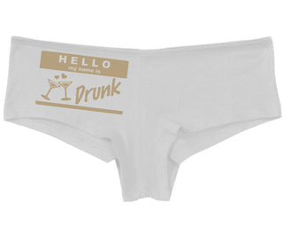 Hello My Name Is Drunk - White Boy Short