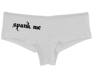 Spank Me - Goth Font - White Boy Short