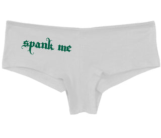 Spank Me - Goth Font - White Boy Short