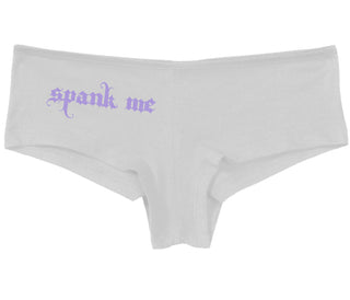 Spank Me - Goth Font - White Boy Short