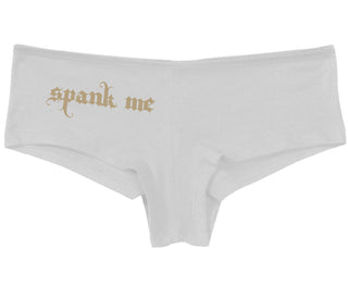 Spank Me - Goth Font - White Boy Short