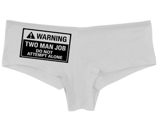 Warning Two Man Job - White Boy Short