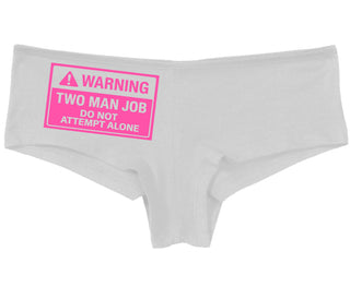 Warning Two Man Job - White Boy Short