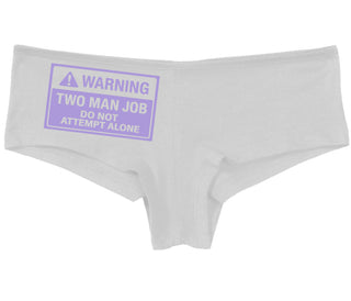 Warning Two Man Job - White Boy Short