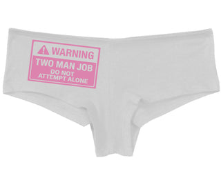 Warning Two Man Job - White Boy Short