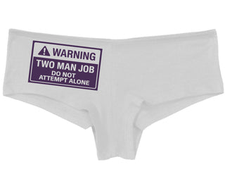 Warning Two Man Job - White Boy Short
