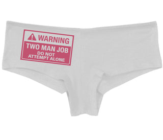 Warning Two Man Job - White Boy Short