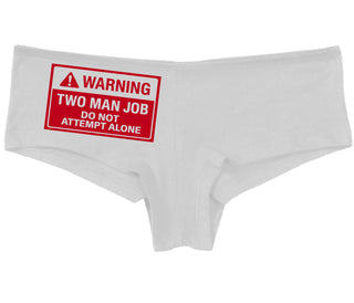 Warning Two Man Job - White Boy Short