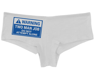 Warning Two Man Job - White Boy Short