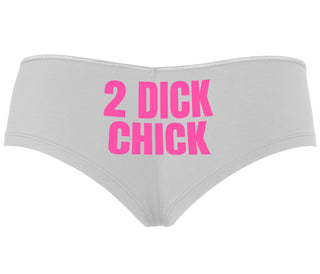 2 Dick Chick - White Boyshort