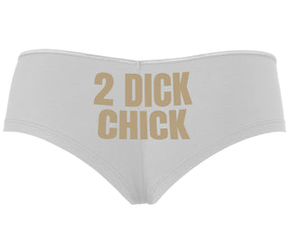 2 Dick Chick - White Boyshort