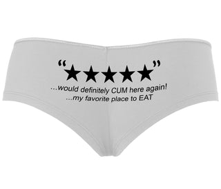 Five Star Review - Would Cum Again - White Boyshort