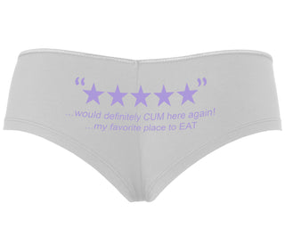 Five Star Review - Would Cum Again - White Boyshort