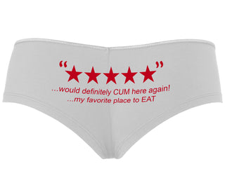 Five Star Review - Would Cum Again - White Boyshort