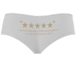 Five Star Review - Would Cum Again - White Boyshort
