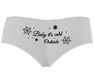 Baby It's Cold Outside - White Boyshort