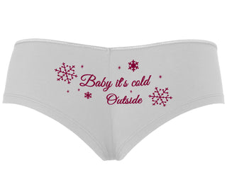 Baby It's Cold Outside - White Boyshort