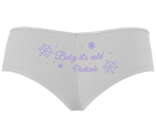 Baby It's Cold Outside - White Boyshort