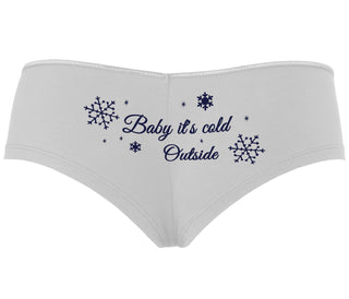 Baby It's Cold Outside - White Boyshort